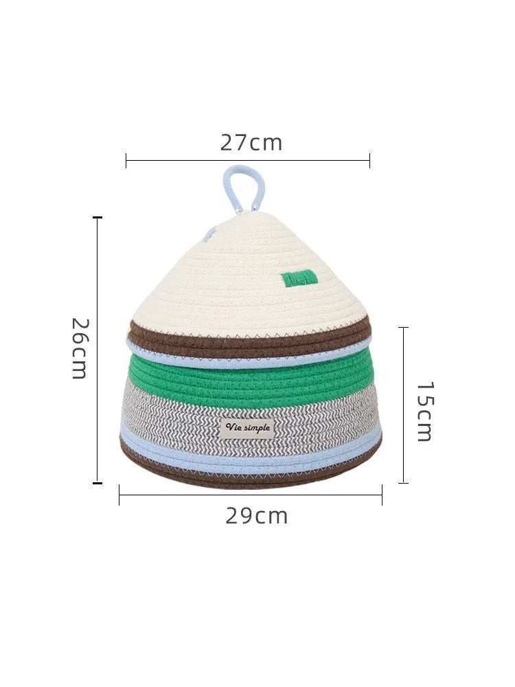 Tejesa Dopne Cotton Tead Woven Storage Basket Cute Living Room Sna Miscellaneous Goods Storage Box Bedroom Cosmetic Organizer...