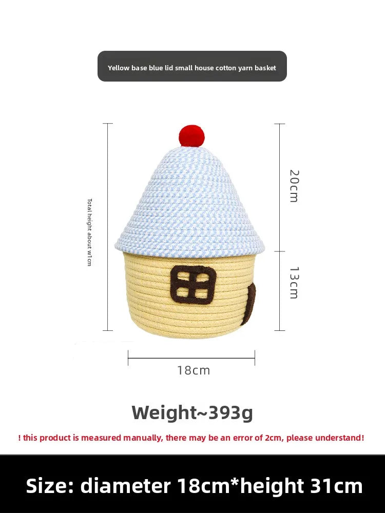 Tejesa Dopne Cotton Tead Woven Storage Basket Cute Living Room Sna Miscellaneous Goods Storage Box Bedroom Cosmetic Organizer...