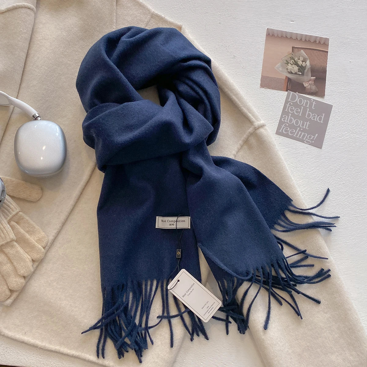 New 26 Color Winter Scarf For Women Long Warm Cashmere Scarves Hijab Solid Lady Shawl Wrap Female Pashmina Bandana Head Scarfs