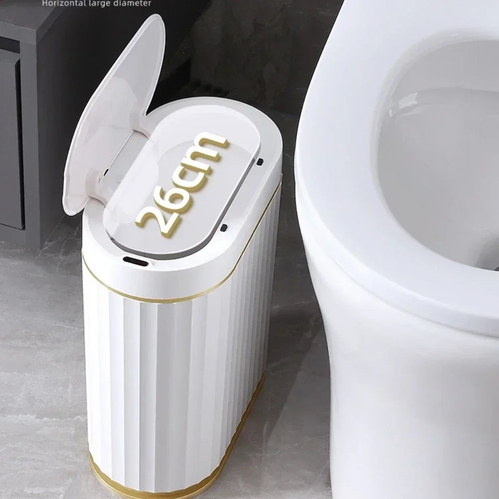Hemasa 7L Trash Bin Can Narrow Smart Sensor Kitchen Food Waste Recycle Toilet Wastebasket Garbage Storage Bucket/ Bathroom