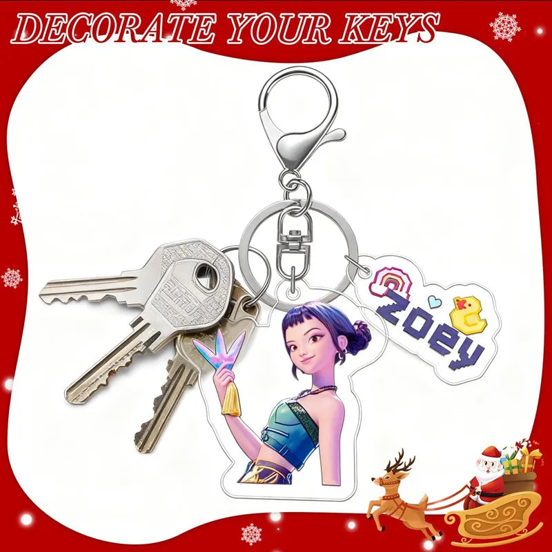 2025 Countdown Calendars Kpop Demon Hunters Advent Calendar Acrylic Keychains Model Doll Rumi Mira Zoey Children Christmas Gifts