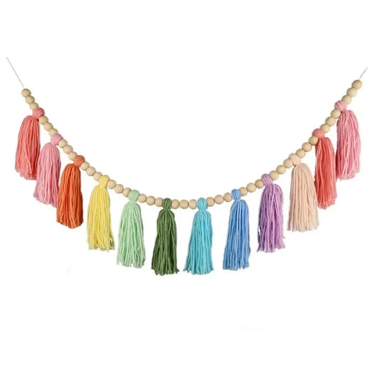 Hemasa  wool wood beads tassels Wall  hanging decorations background wall decoration