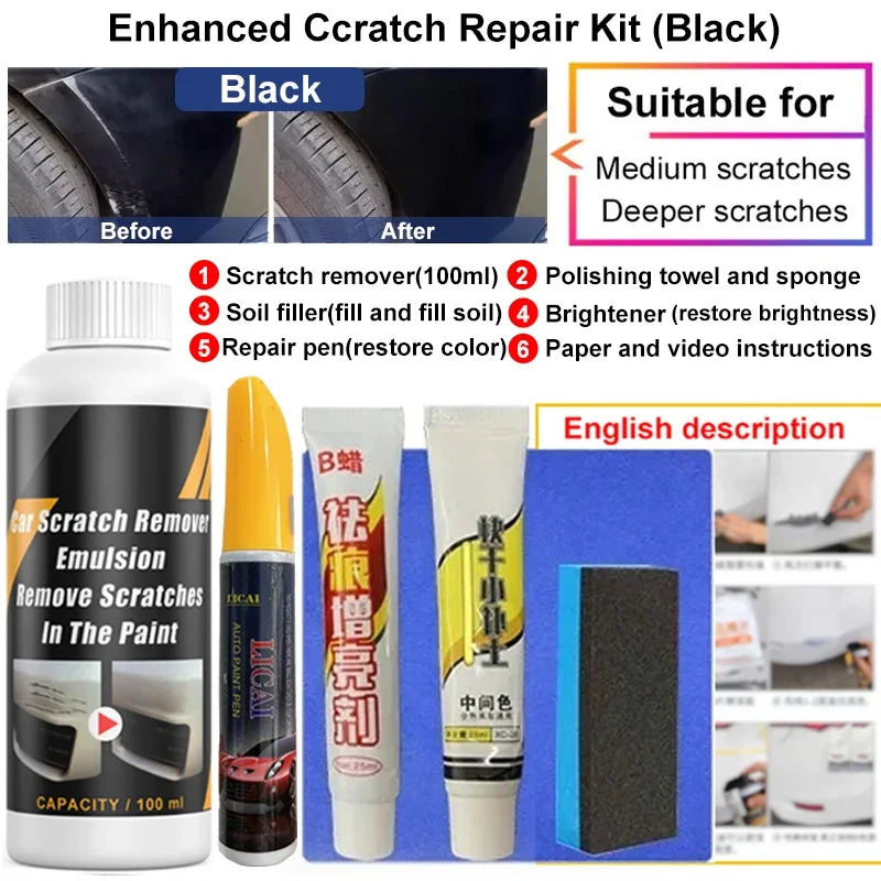 Hemasa Car Scratch Remover Paint Care Tools Auto Swirl Remover Scratches Repair Polishing Auto Body Grinding Compound Anti Scratch Wax