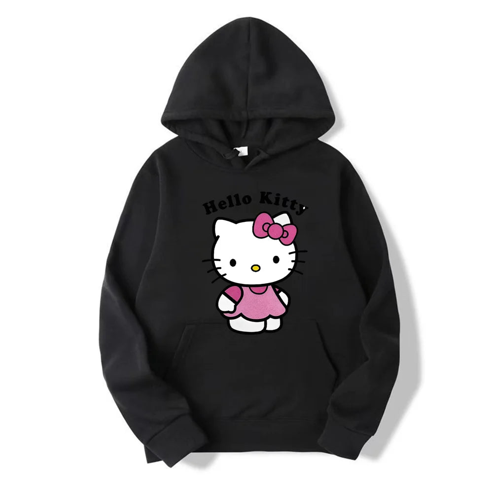 Hemasa Beautiful Hello Kitty Printed Hoodies Women Warm Comfortable Casual Hoodie
