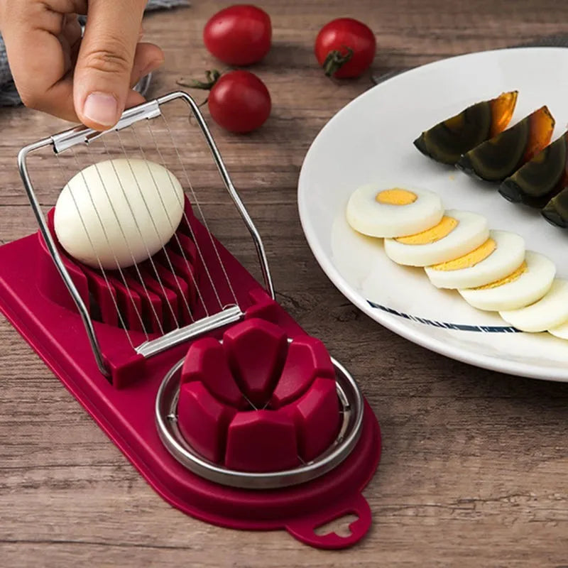 Hemasa Stainless Steel Egg Slicer Sectioner Cutter Mold Flower-Shape Luncheon Meat Cutter Kitchen Gadgets