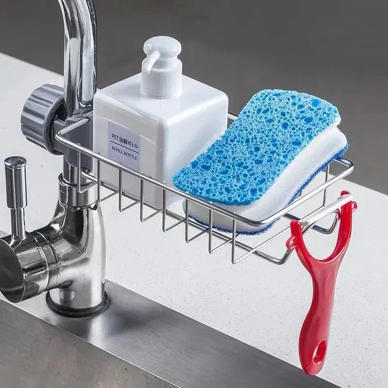 Hemasa Kitchen Stainless Steel Sink Drain Rack Sponge Holder/ Soap Drainer Towel