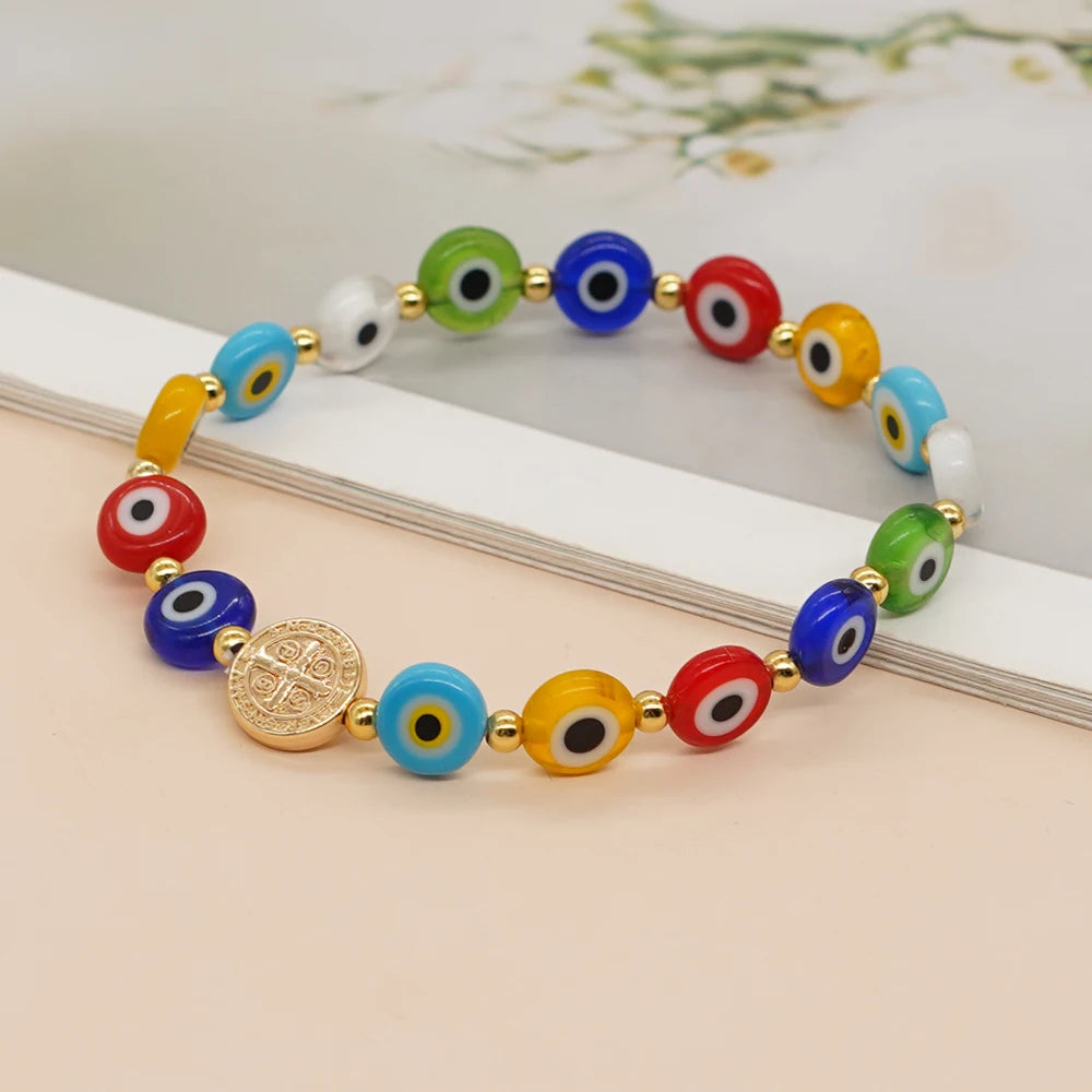 GO2BOHO New Turkish Evil Eye Beads Bracelet Handmade Trendy Friendship Bracelets for Women