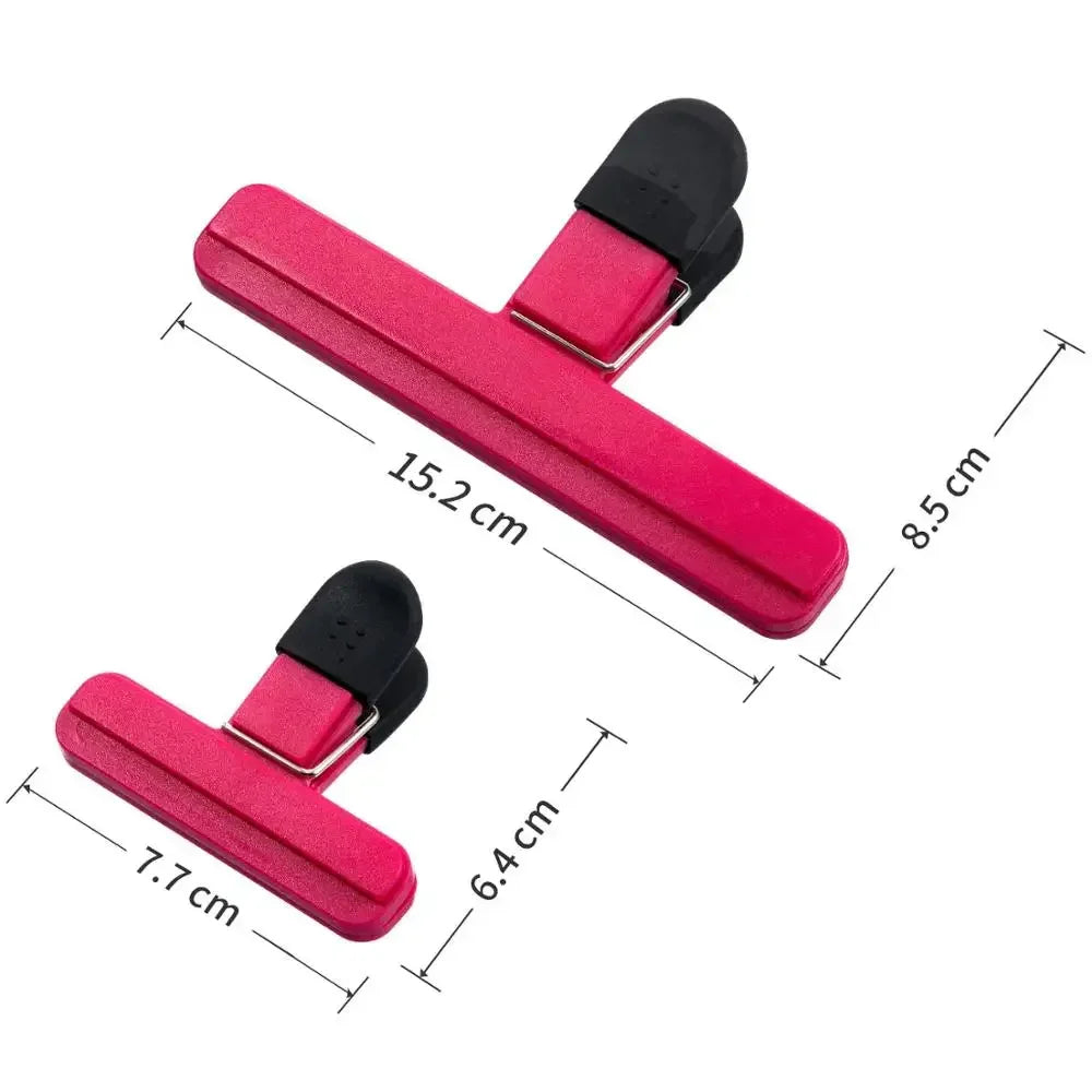 Hemasa Bag Clips for Food Storage 2 Sizes - 6 Pcs Sturdy, Airtight, Reusable Clips for Sealing Freezer Bags-Ideal for Home & Kitchen - Assorted Colors