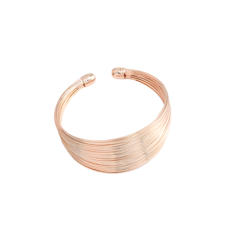 Hemasa  Punk Round Wire Bangles Bracelets for Women / Rock Hip Hop Gold Silver Colour Cuff Bracelets