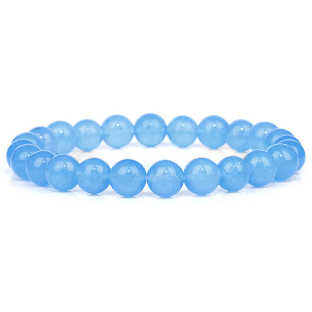 Tejesa Blue Flash Stone Bracelets For Men Crystal Glass Moonstone Couple Bracelets For Women Cat Eye Chalcedony Opal Handmade Bangles