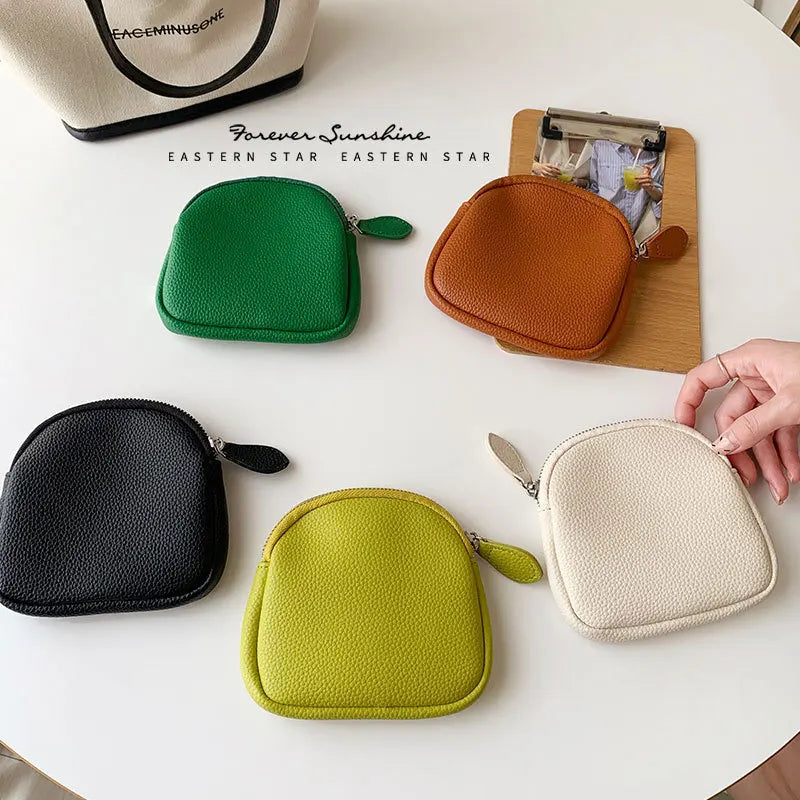 1 Piece Women Elegant Simplicity Coin Purse Chic Solid Color Series Clutch Purse Portable Mini Durable Lipstick Card Holder