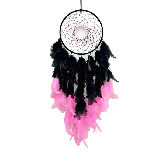 Hemasa Pink and Black Colour  Feathers  Dream Catcher Wind Chime Living Room Bedroom for  Gifts