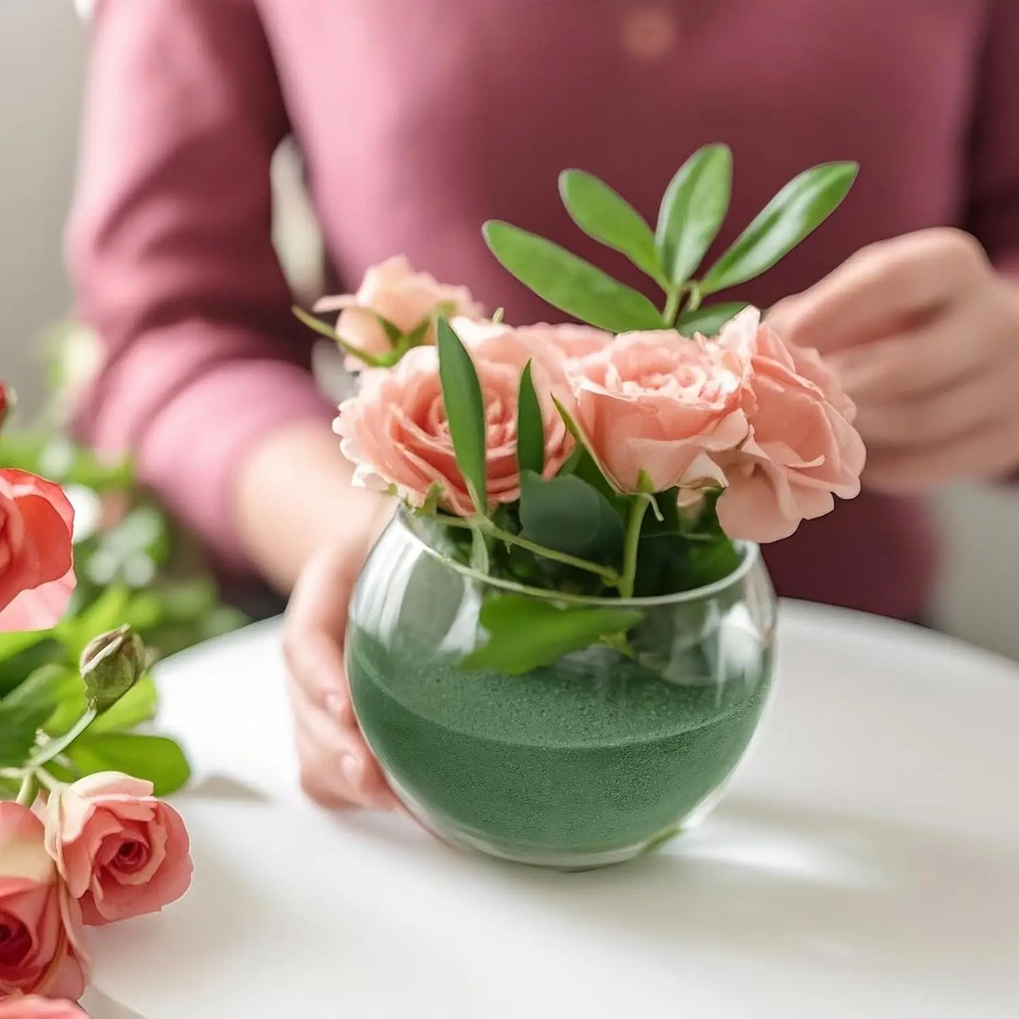 1-10pcs Green Floral Foam Half Ball Green DIY Dry Artificial Flower Foam Block for Arrangement Birthday Wedding Decoration