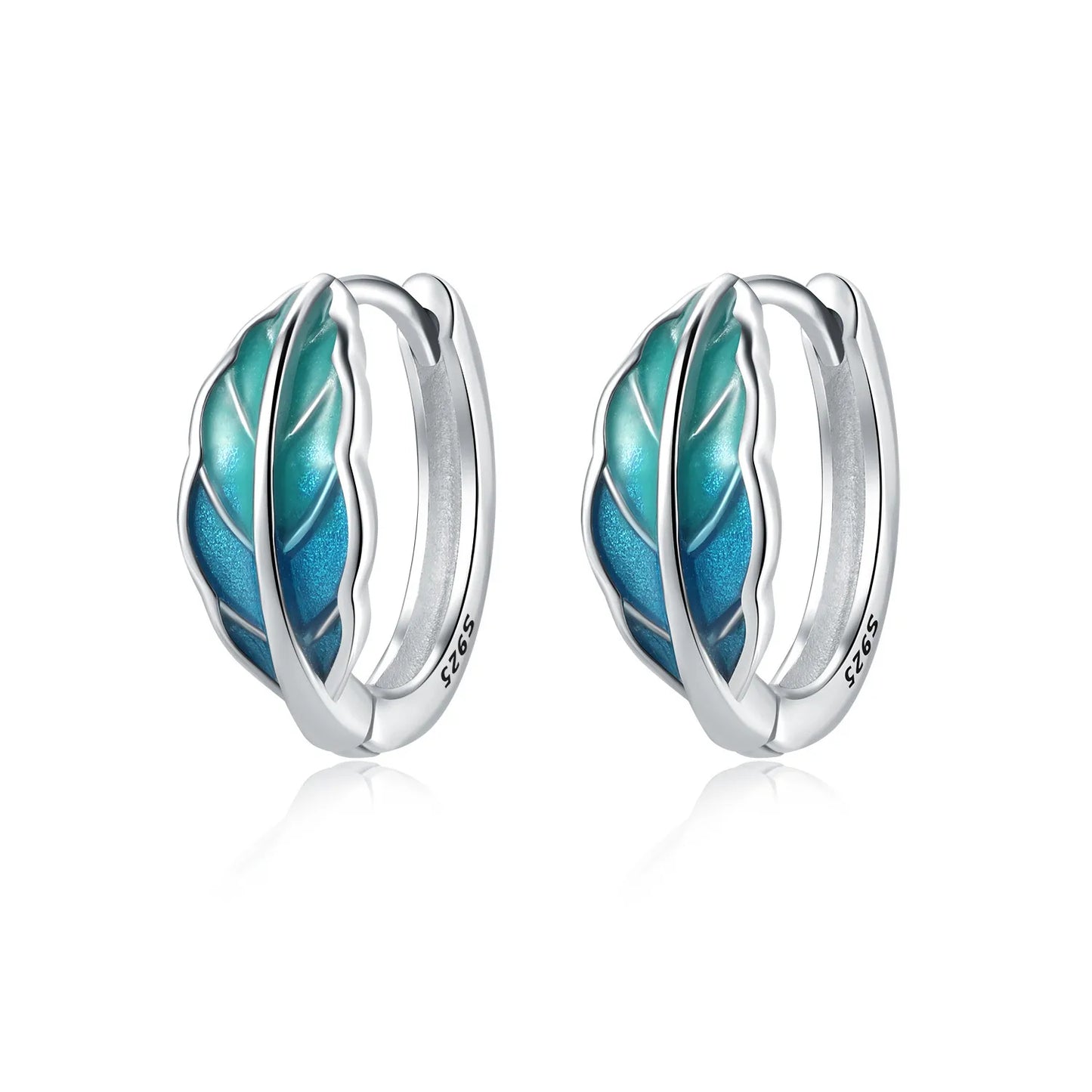 Hemasa 925 Sterling Silver Minimally Designed Leaves Earrings Women Hoop Earring Anniversary Jewelry Trendy Gifts