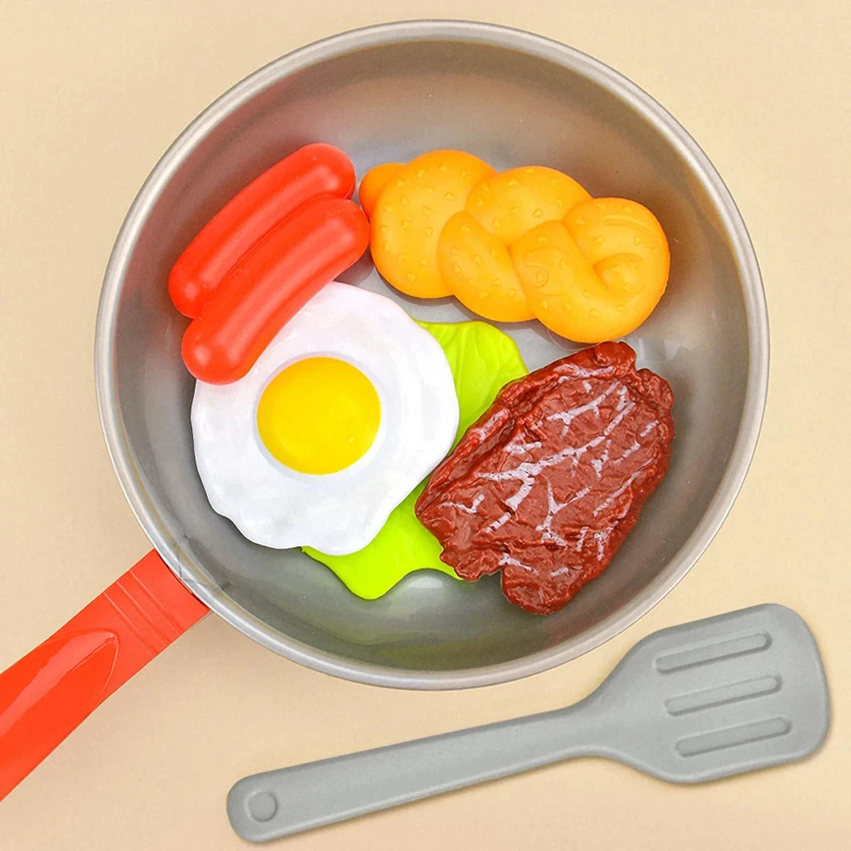 Hemasa 8PCS Kitchen Food Toys for Kids Simulation Kitchenware Pretend Play Steak Vegetable Pot Bread Hot Dog Food Children Girl Toy