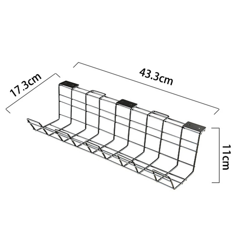 Under Desk Cable Management Tray, Wire Under Table Wire Organizer For Office Home Cable Management Wire Plug Board Storage Rack