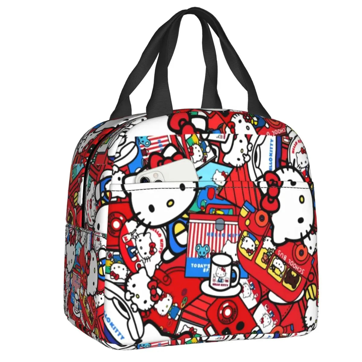 Custom Sanrio Hello Kitty Insulated Lunch Bag for Work School Leakproof Thermal Cooler Lunch Box Women  Food Container Tote Bags