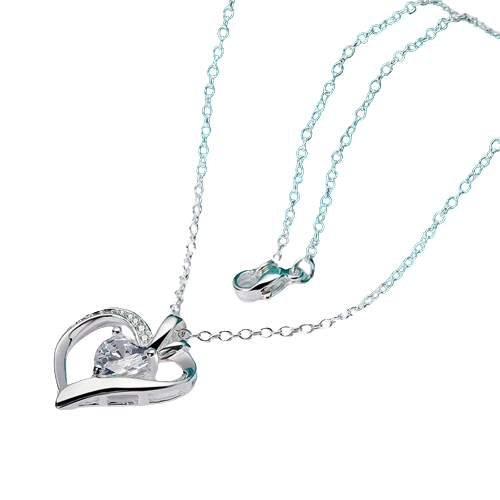 Hemasa  925 Sterling Silver  Zircon Heart Pendant Necklace For Woman Wedding Engagement Charm Jewelry