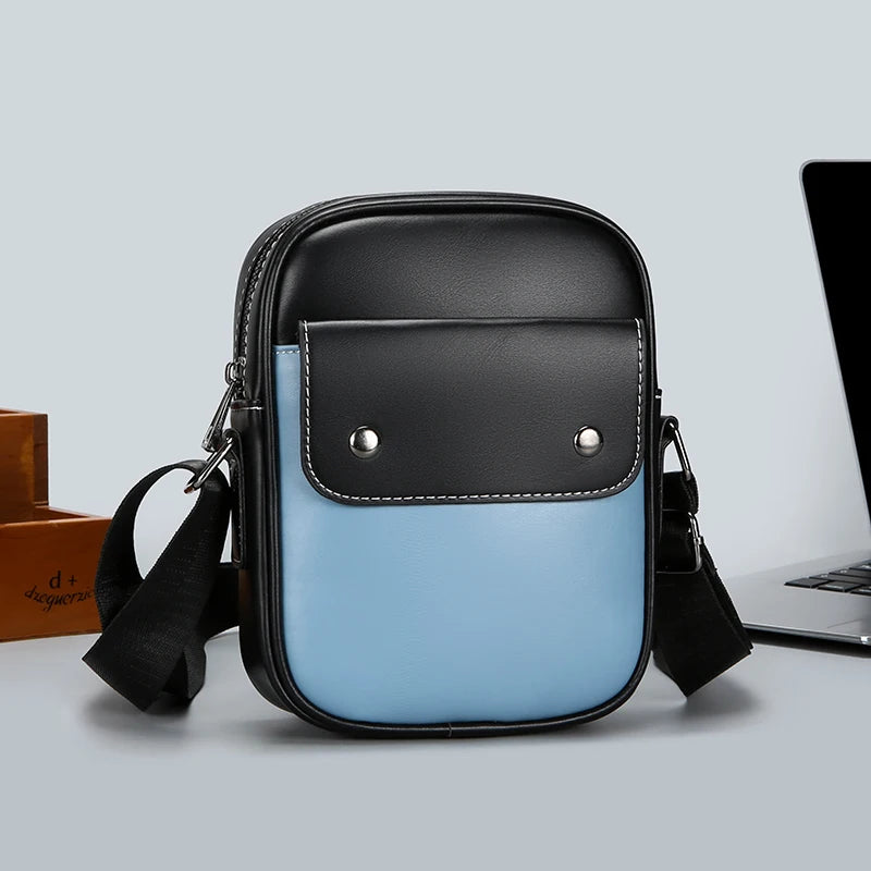 Tejesa Soft PU Leather Men Small Shoulder Bag Fashion Casual Male Mini Handbag Pretty Style Male Shopping Phone Bag
