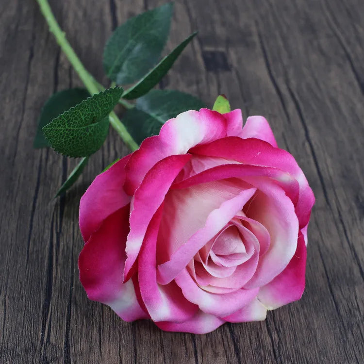 Hemasa 10Pcs Artificial Velvet Rose Flower Branch Wedding Decor Party Scence Layout Bride Holding Flowers Home Decoration Rose Flowers