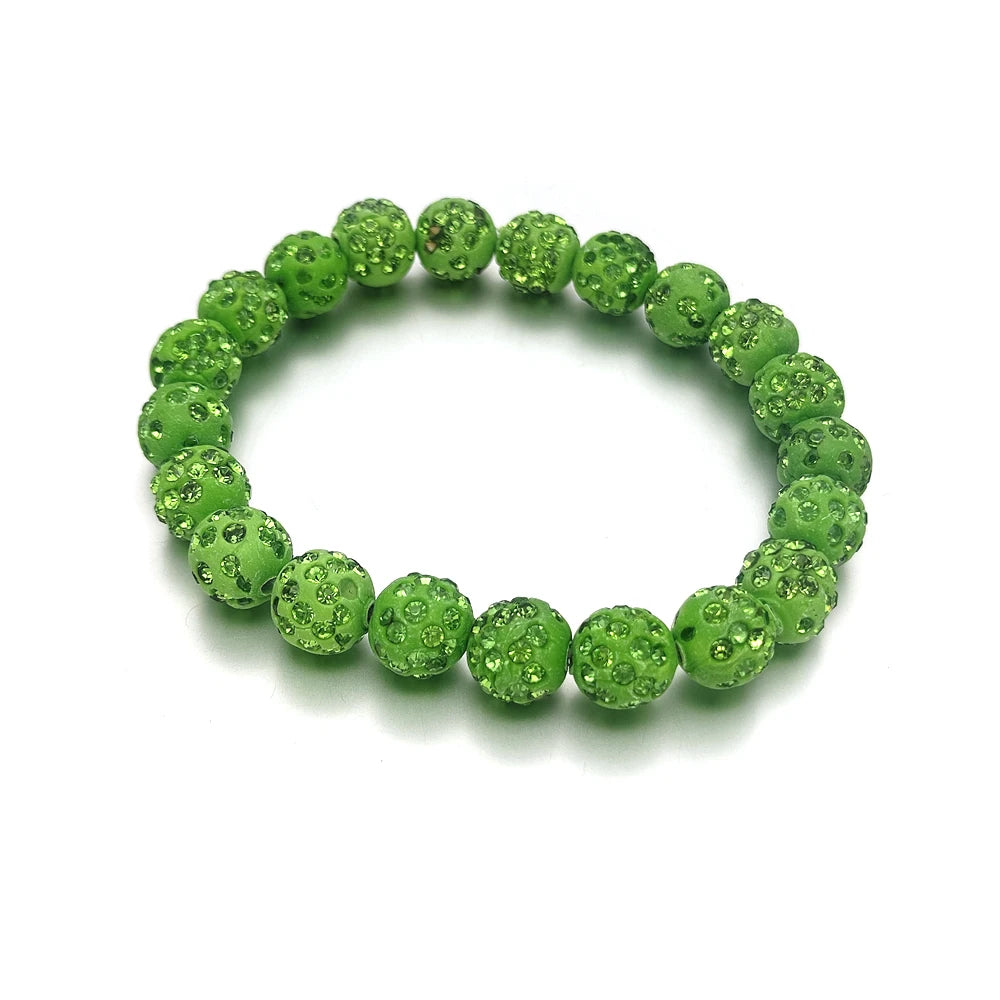 Hemasa pave disco ball beads stretchable bracelets / Bangle For Women Gift