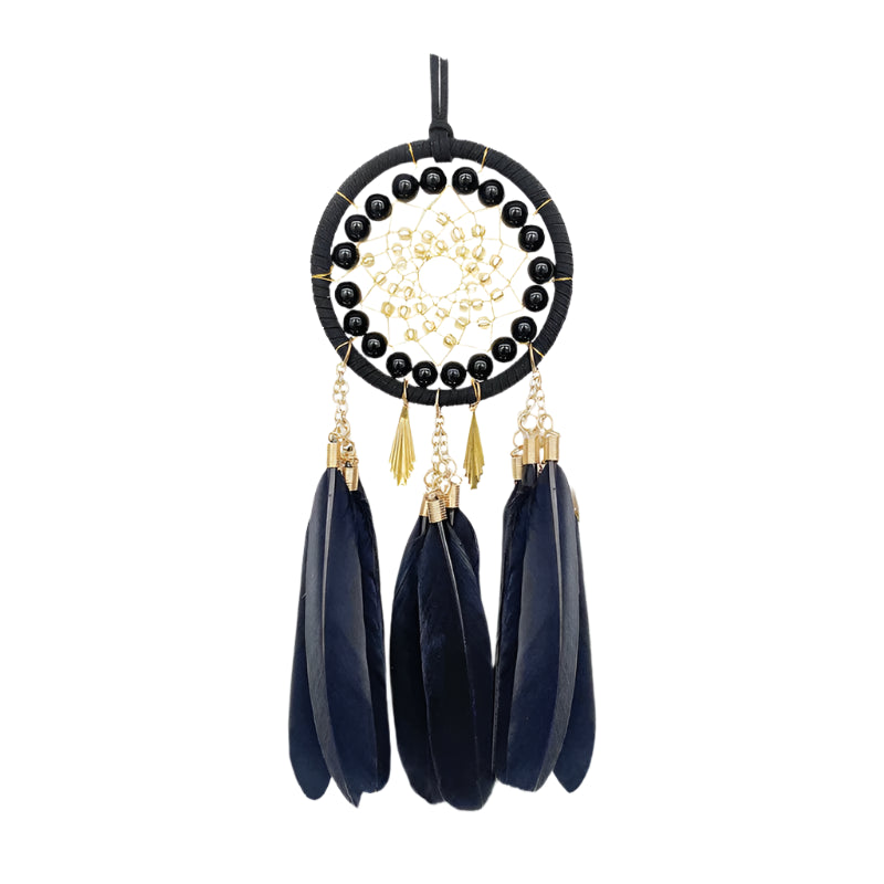 Hemasa Black Feather Wind Chimes  Dream Catcher for Bedroom/ Living Room Hanging Ornaments Car Interior Pendant Festival Gifts