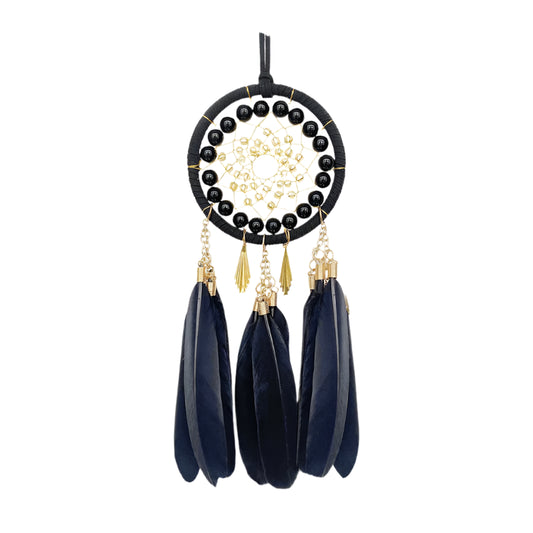 Hemasa Black Feather Wind Chimes  Dream Catcher for Bedroom/ Living Room Hanging Ornaments Car Interior Pendant Festival Gifts