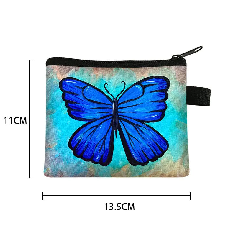 Tejesa Butterfly Printed Zero Wallet Portable Card Bag Coin Key Storage Bags Hand Bag Card Holder monedero mujer carteras Coin Purse