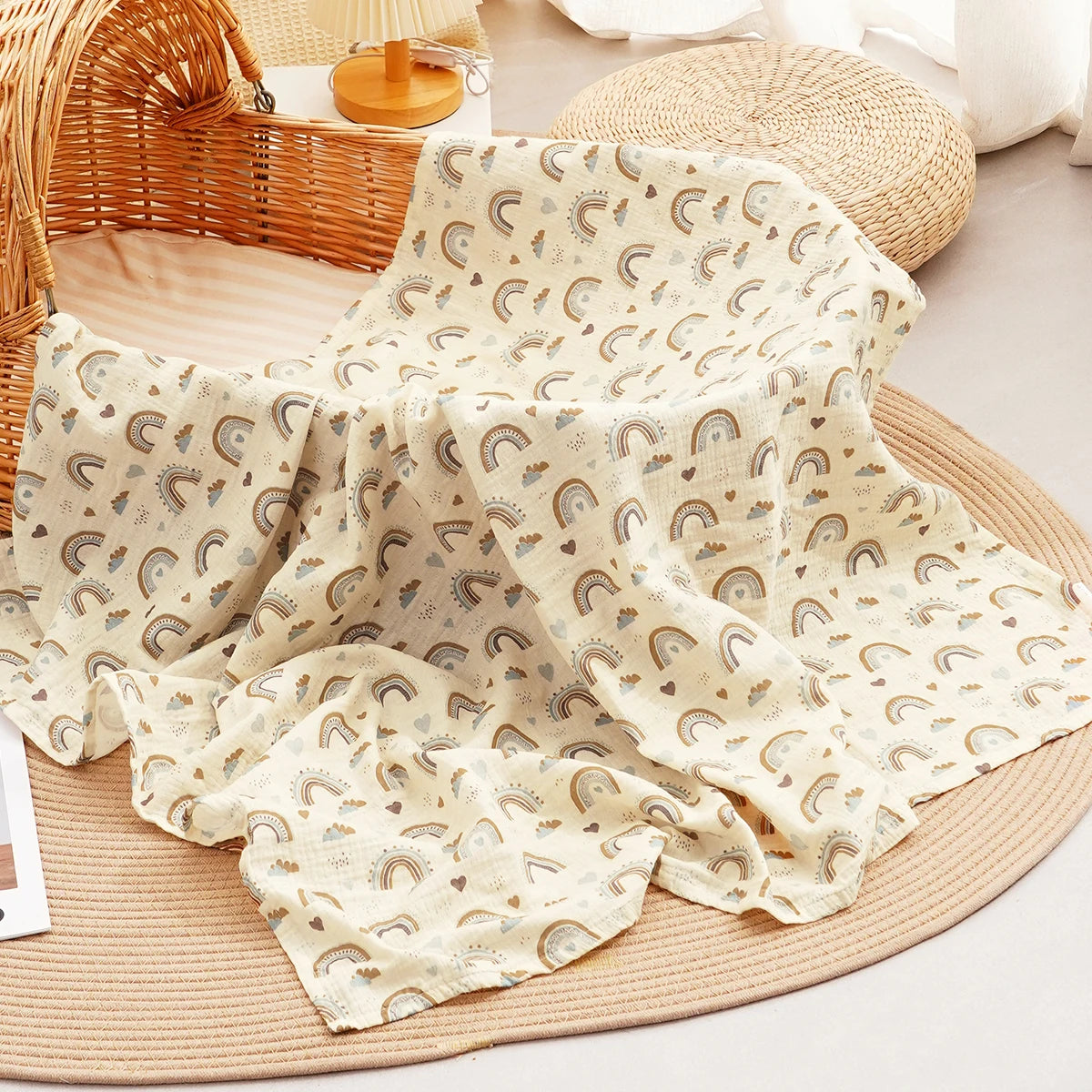 Tejesa All Season 100% Cotton Baby Muslin Swaddle Blanket/ Newborn Bath Towel/100x100cm
