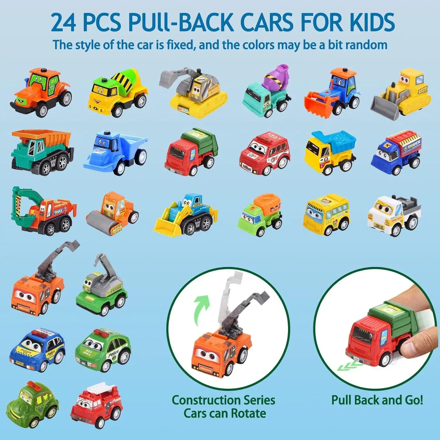 2025 Christmas Advent Calendar Gift Box for Diy Children and Boys 24-day Christmas Countdown Calendar Car Set Party Supplies