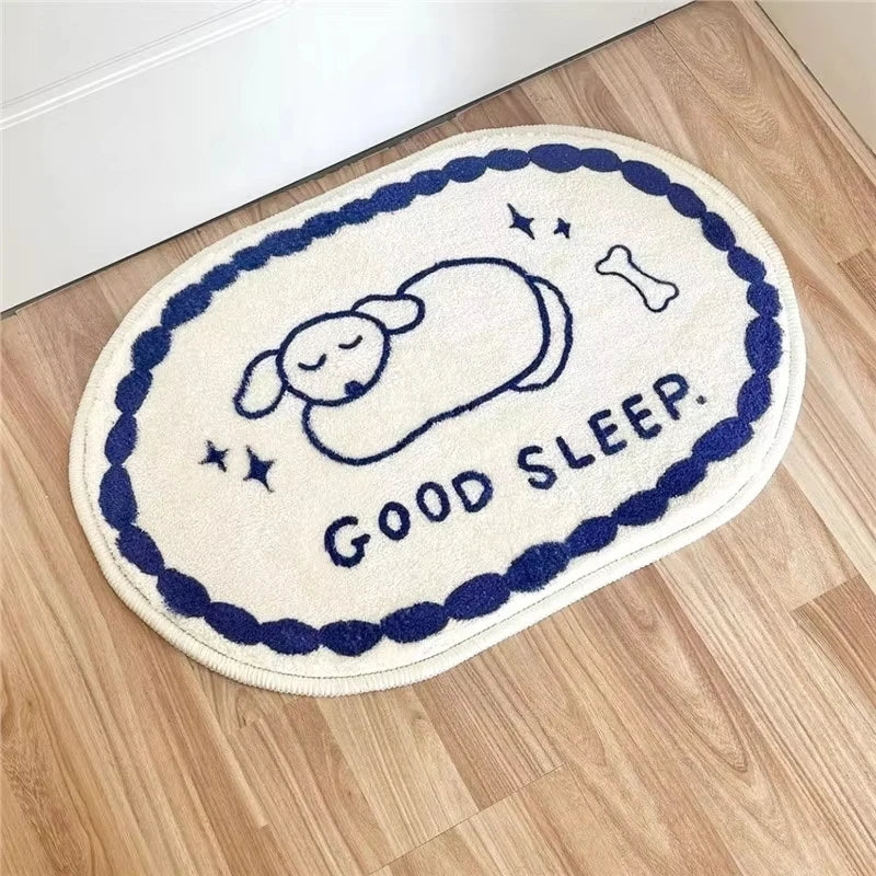VIKAMA Cartoon-Printed Simple Pattern Carpet Non-Slip Absorbent Doormat Rug For Bedroom Carpet For Live Room Bathroom Mat Home D