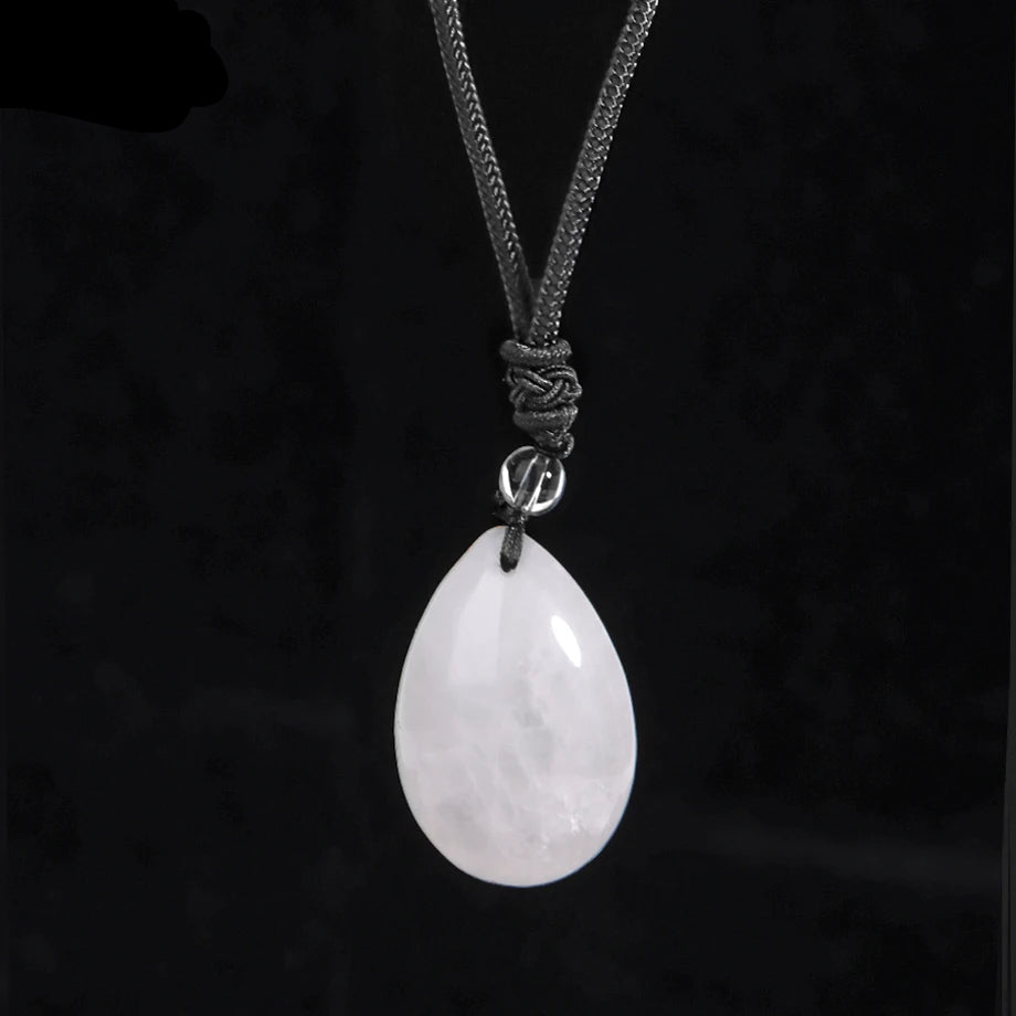 Hemasa Natural Stone Necklace for Women /Water Drop Pendant Healing Tiger Eye Amethysts Crystal Pendants Necklaces H351