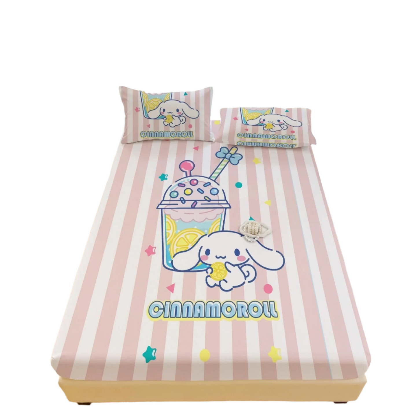 Hemasa  Bed Mattress Cover Cute Cartoon Painted Bed Linen Fitted Sheet For Kids Adult Single Double Size