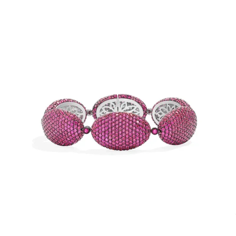 Tejesa 925 Silver December 2023 New Magenta Green Purple Diamond Earrings Necklace Bracelet Ring For Women Luxury Designer Jewelry