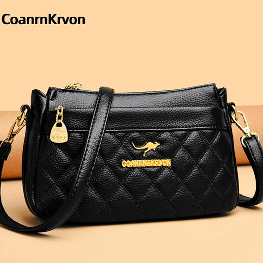 2024 New Soft Leather Handbag Premium Sense Fashion Zipper Storage Small Bag Multifunctional Underarm Bag Small Square Bag Women
