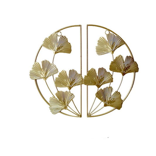 Hemasa Nordic Leaf Wall Hanging Ornaments /Gold Color Iron Ginkgo Leaves Pendant Living Room Home Office