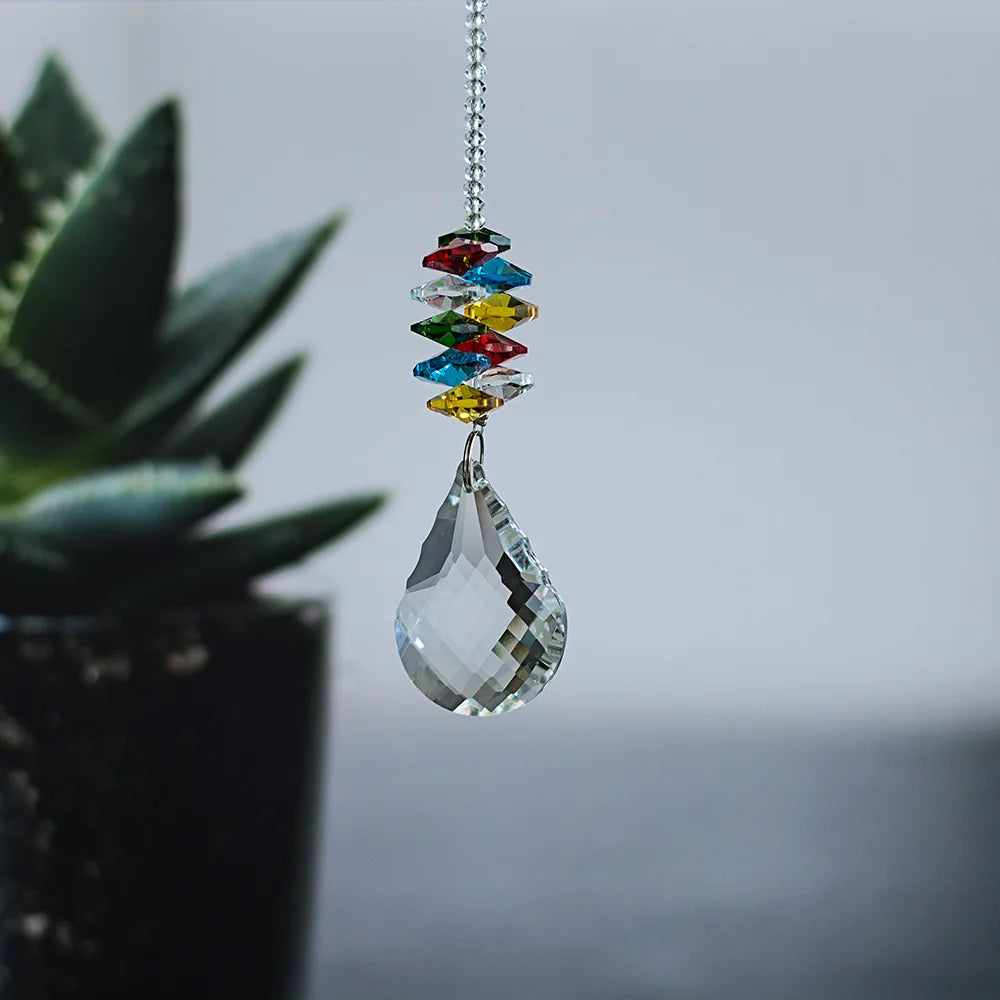 Sun Catchers With Crystals, Hanging Crystals Suncatchers For Windows, Colored Crystals Prisms  Pendant Suncatchers Beads