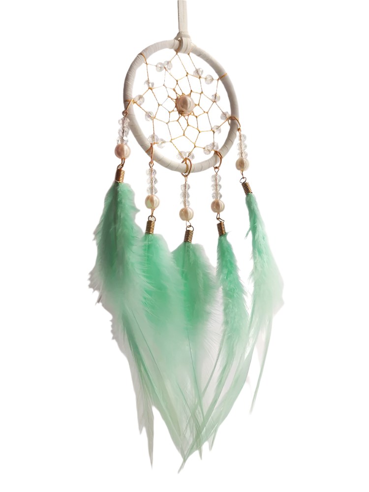 Hemasa Hand-woven   Feather Wind  Chime   Dream Catcher for Valentine's Day Gift Bedroom Hanging Ornaments Home Decoration