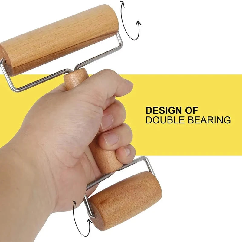 Tejesa Double-Head Dough Roller/ Wooden Rolling Pin /Nonstick French Fondant Flour Pie Cookie Pastry Pizza Roller