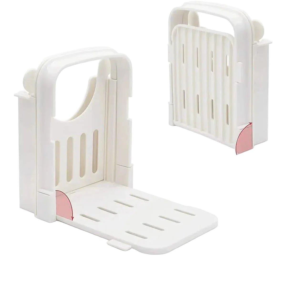 Tejesa Bread Slicer Foldable Toast Bread Slicer with Crumb Tray Fruit Cutting Board Adjustable for Bread Loaf Cakes Reuse Slicing Guide