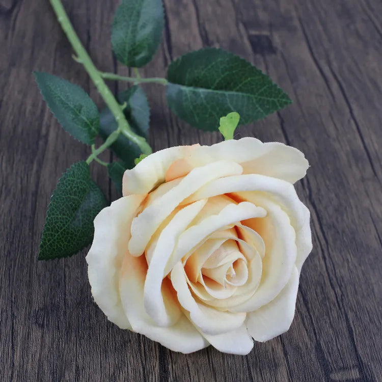 Hemasa 10Pcs Artificial Velvet Rose Flower Branch Wedding Decor Party Scence Layout Bride Holding Flowers Home Decoration Rose Flowers