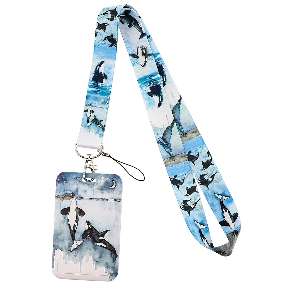 Tejesa Shark Whale Lanyards for Key Neck Strap ID Card Badge Gym Key Chain Keys Holder Keychain