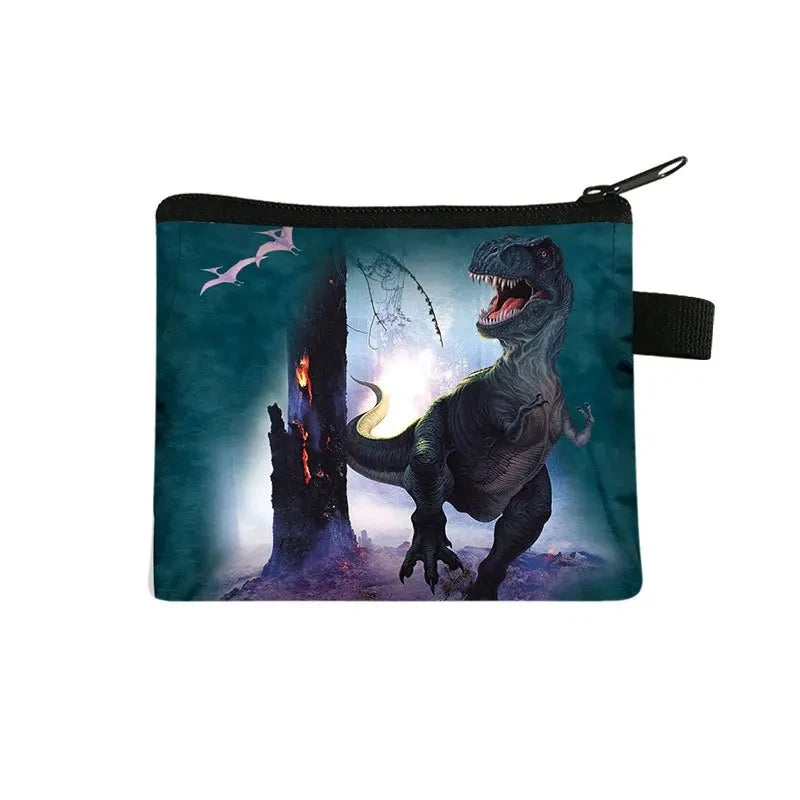Tejesa   Dinosaur print  coin purse wallet /children coin purse /key case card holder coin square storage bags