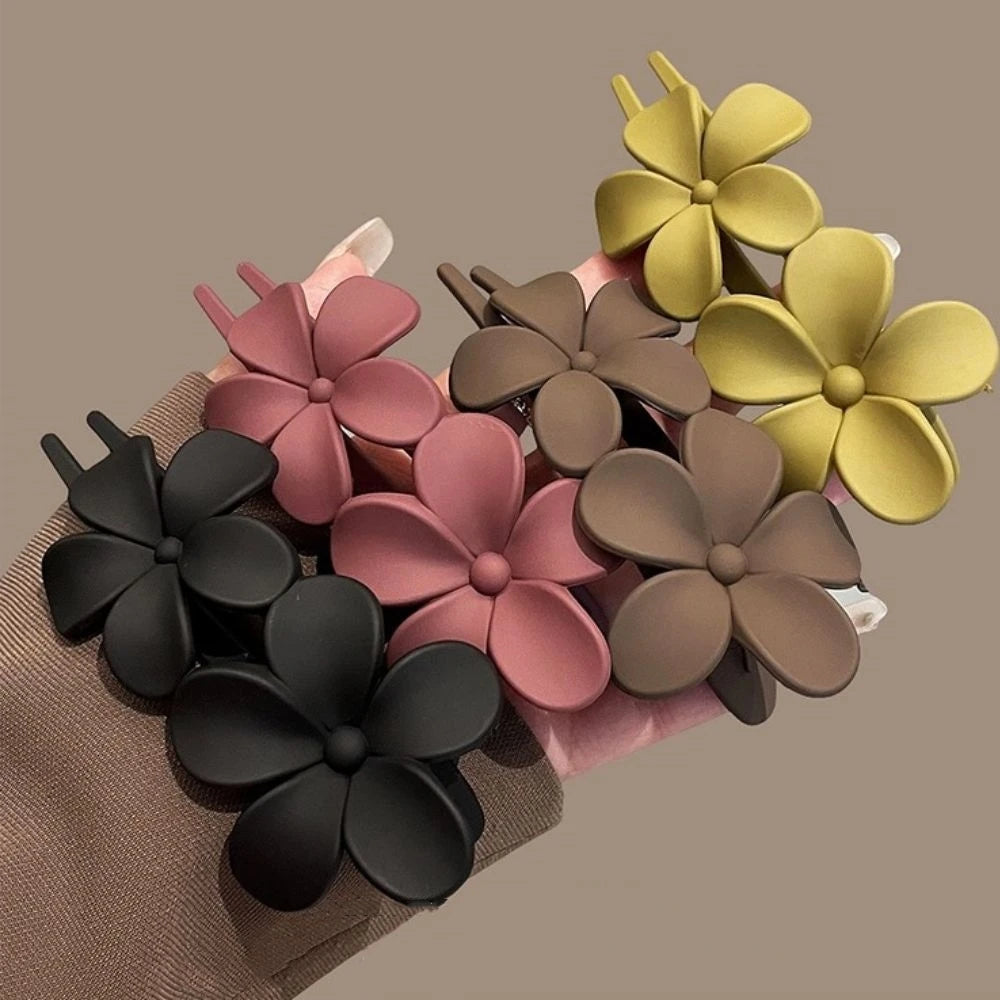 Hemasa 2Pcs Frosted Flower Hair Clip Claws Matte Hair Claw Clips For Women Girls Thin Thick Curly Hair Girls Kids Hair Accessories Barrettes