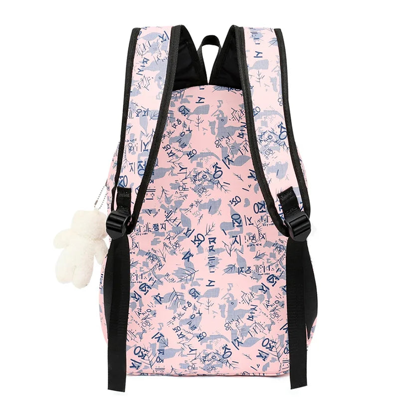 Hemasa 3pcs/set School Bag Backpacks Schoolbag Fashion Kids/ Lovely Backpack for Children Girls Bag