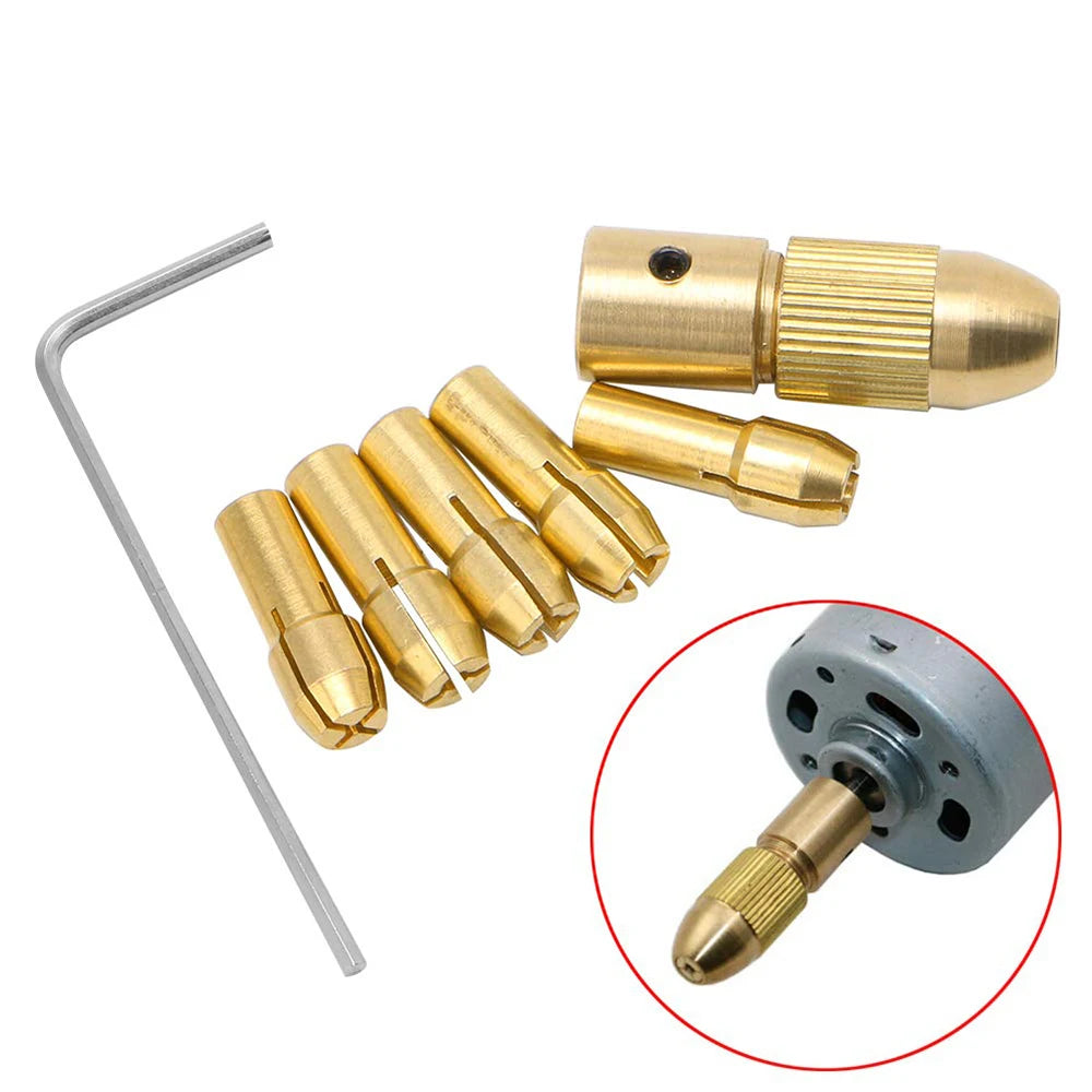 7 in 1 2.35/3.17/4.05/5.05mm Mini Drill Chucks Adapter Small Electric Drill Bit Collector Micro Twist Chuck Tool Kit Woodworking