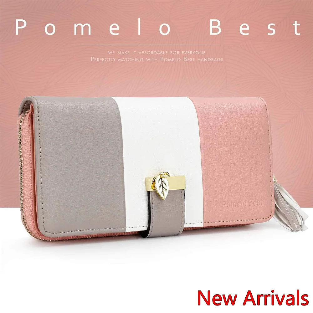 Tejesa  Zipper Wallets  Purses Handbags Coin Purse 9 Cards Holder PU Leather Wallet