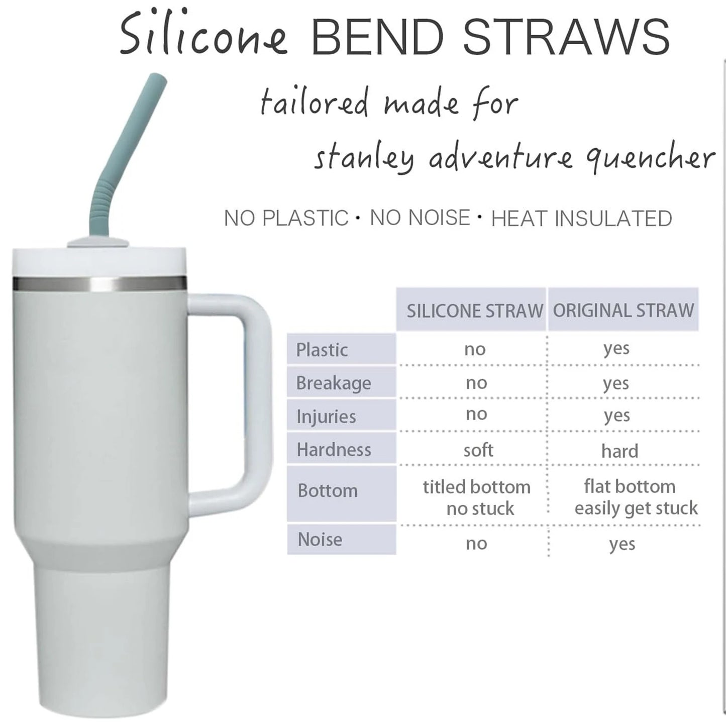 Hemasa Pastel Color 14” Extra Long Silicone  Straw for  40 oz Cup, Reusable Flexible Tall Giant Big Drinking Straw -6 pack