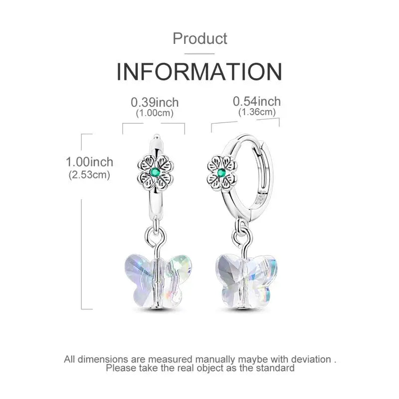 2025 Women's Earrings 925 Silver Butterfly Series Luxury Jewelry CZ Color Party Anniversary Gift