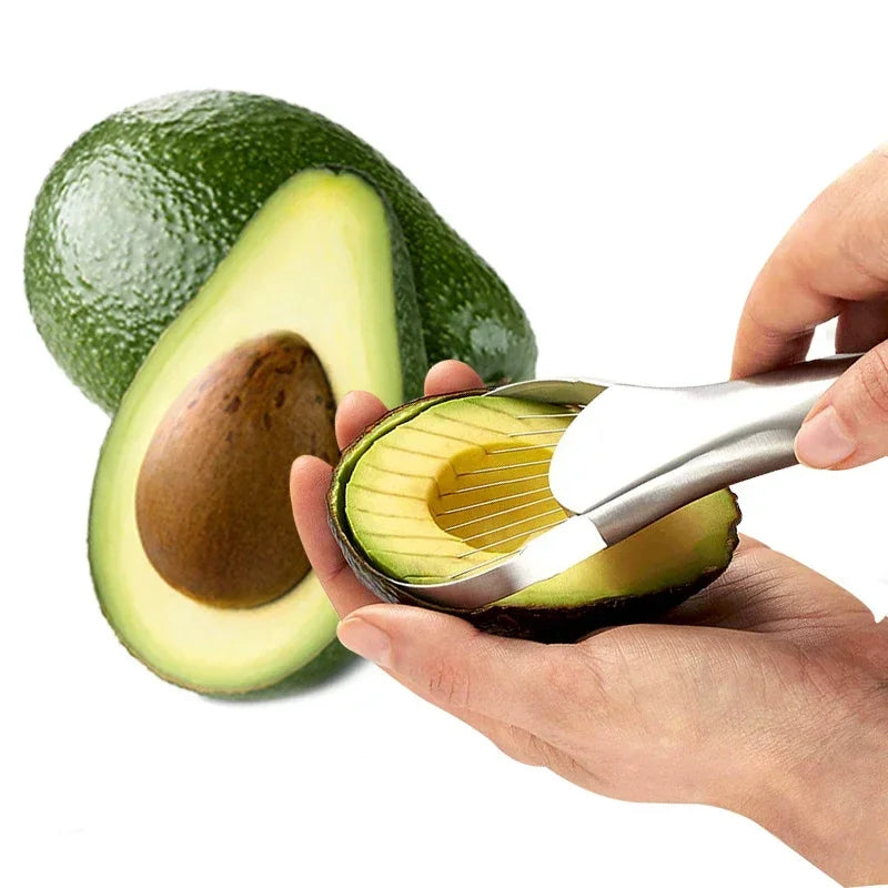 Hemasa Stainless Steel Avocado Slicer Avocado Peeler, Multifunctional Avocado Knife Kitchen 2 in 1 Fruit Avocado Cutter Core Separator Knife Tool
